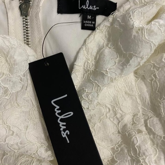 Lulu’s Declaring My Love White Lace Skater Dress Medium New with tags - Picture 10 of 10